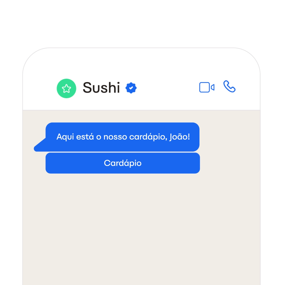 Atendimento automatizado apresentando um catálogo